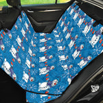 Winter Snowman Pattern Print Pet Car Back Seat Cover