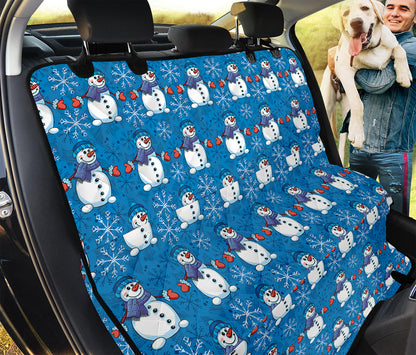 Winter Snowman Pattern Print Pet Car Back Seat Cover