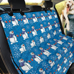 Winter Snowman Pattern Print Pet Car Back Seat Cover