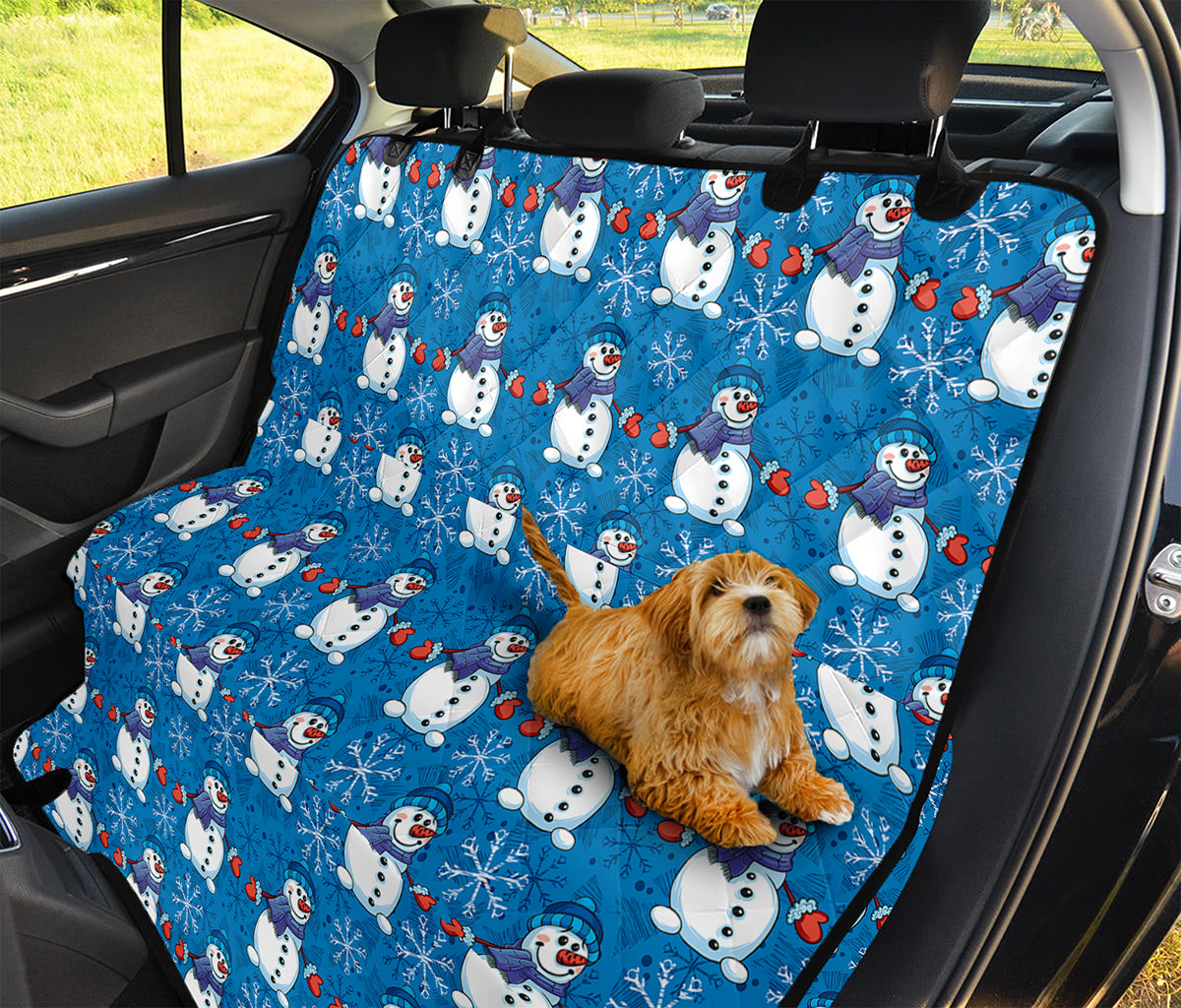 Winter Snowman Pattern Print Pet Car Back Seat Cover