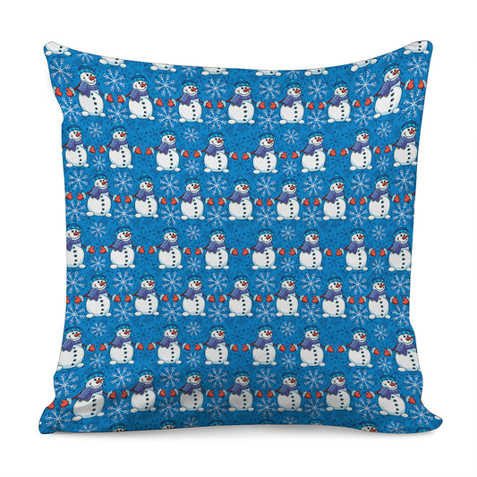 Winter Snowman Pattern Print Pillow Cover