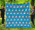 Winter Snowman Pattern Print Quilt