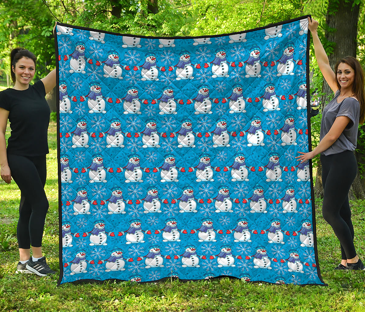 Winter Snowman Pattern Print Quilt