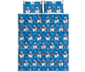 Winter Snowman Pattern Print Quilt Bed Set