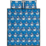 Winter Snowman Pattern Print Quilt Bed Set
