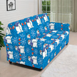 Winter Snowman Pattern Print Sofa Cover