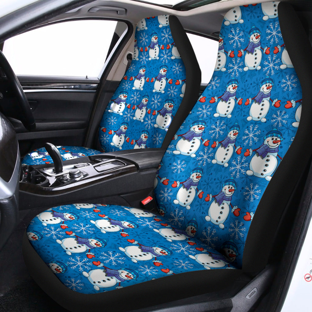 Winter Snowman Pattern Print Universal Fit Car Seat Covers