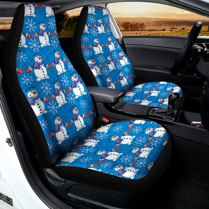 Winter Snowman Pattern Print Universal Fit Car Seat Covers