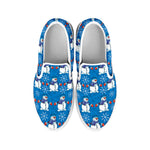 Winter Snowman Pattern Print White Slip On Shoes