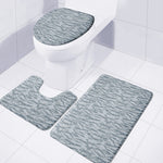 Winter Tiger Stripe Camo Pattern Print 3 Piece Bath Mat Set