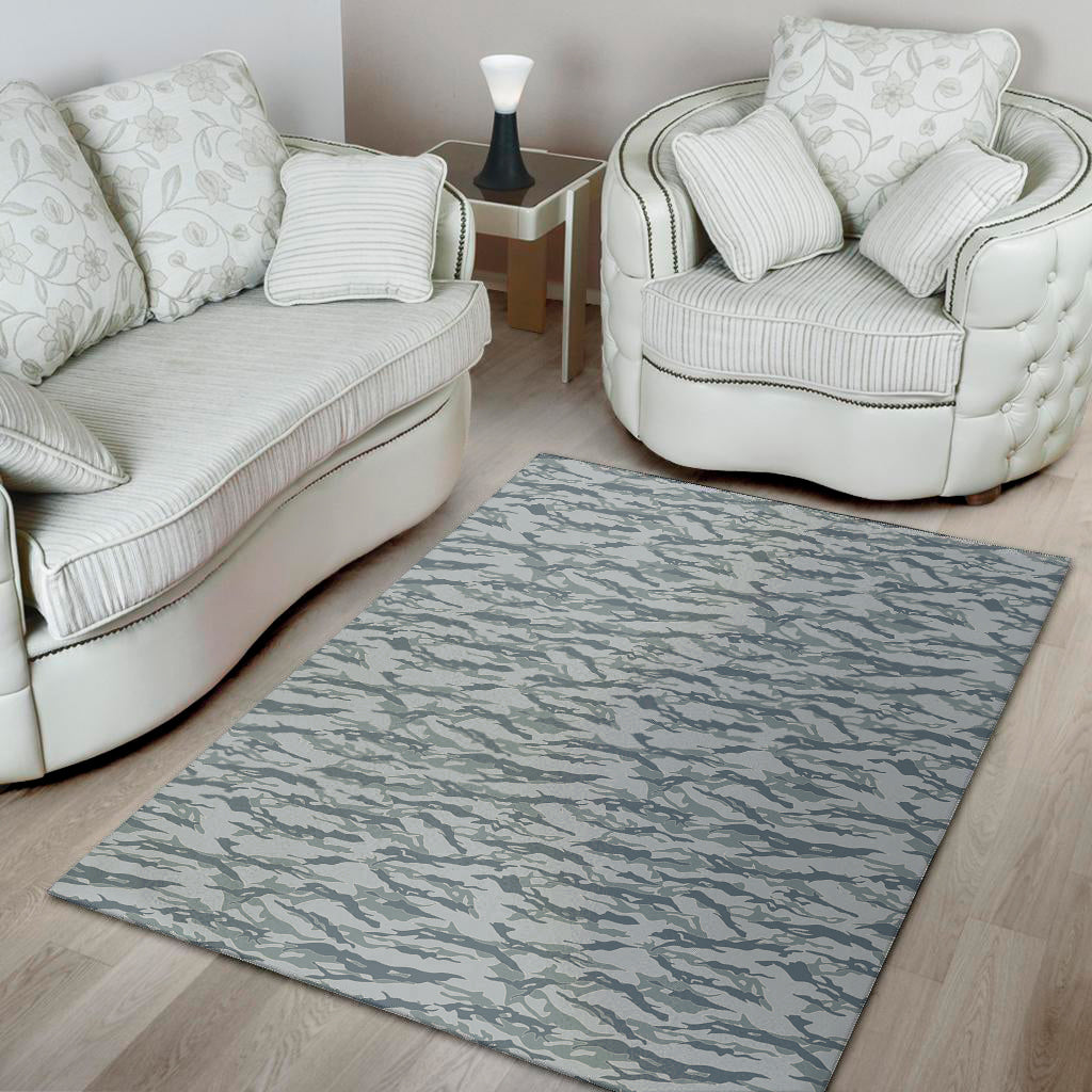 Winter Tiger Stripe Camo Pattern Print Area Rug