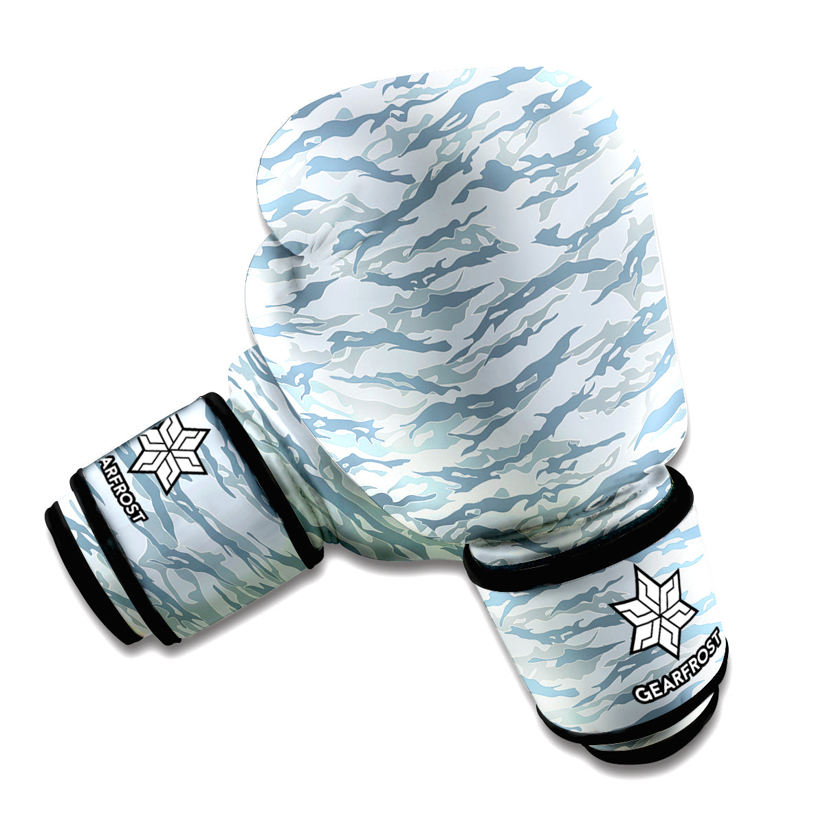 Winter Tiger Stripe Camo Pattern Print Boxing Gloves