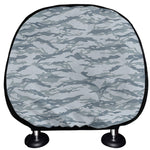 Winter Tiger Stripe Camo Pattern Print Car Headrest Covers