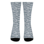 Winter Tiger Stripe Camo Pattern Print Crew Socks