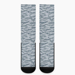 Winter Tiger Stripe Camo Pattern Print Crew Socks