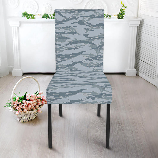 Winter Tiger Stripe Camo Pattern Print Dining Chair Slipcover