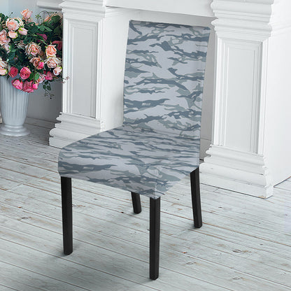 Winter Tiger Stripe Camo Pattern Print Dining Chair Slipcover