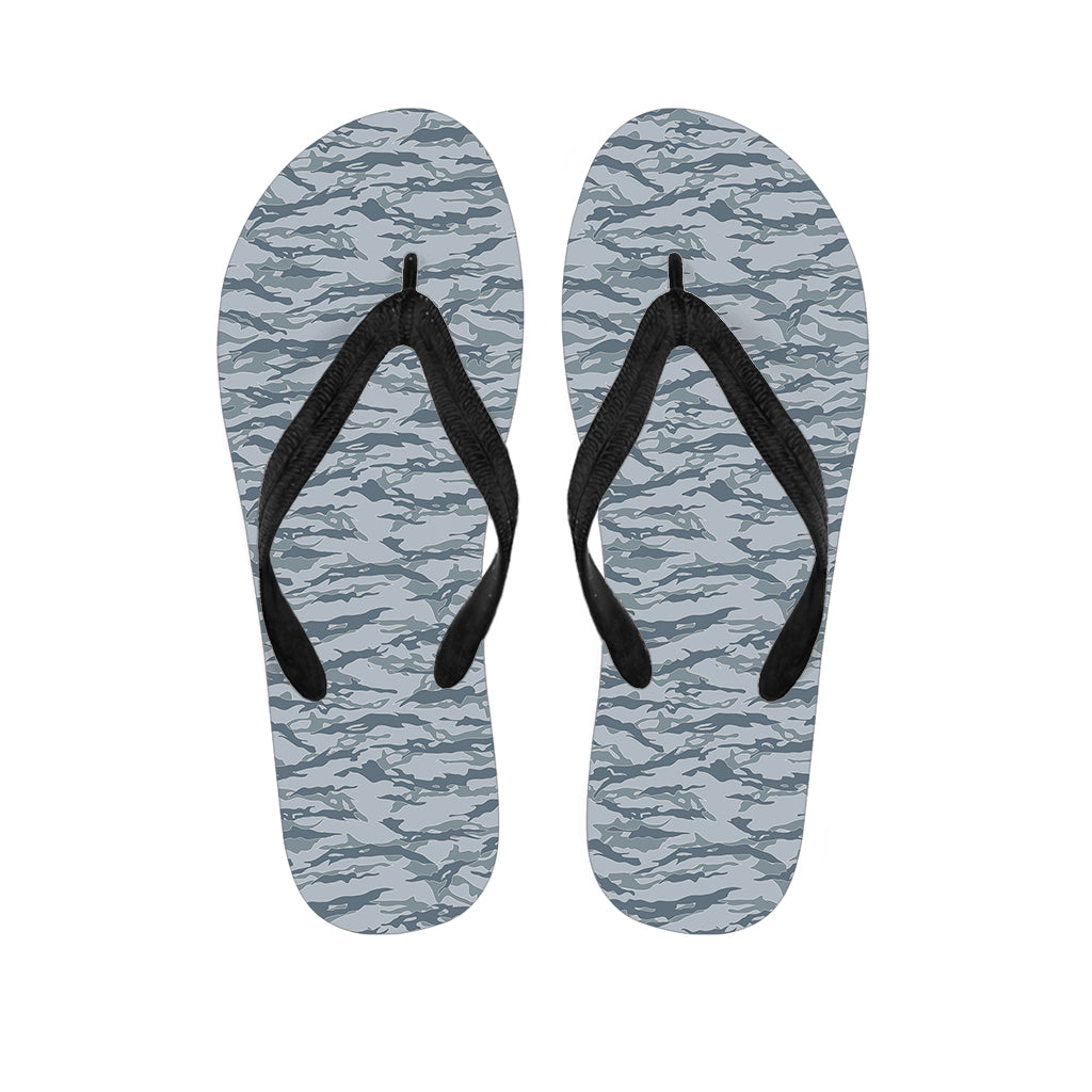 Winter Tiger Stripe Camo Pattern Print Flip Flops