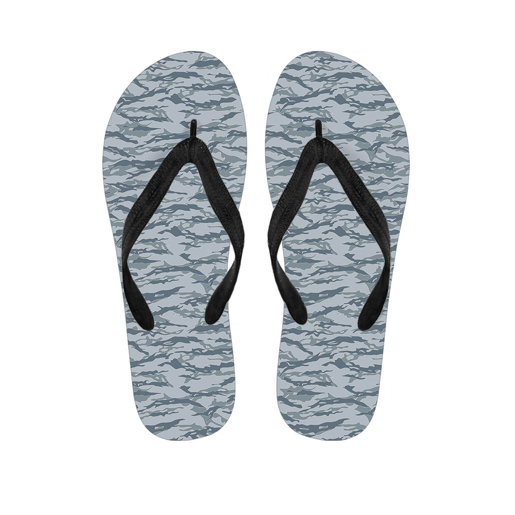 Winter Tiger Stripe Camo Pattern Print Flip Flops