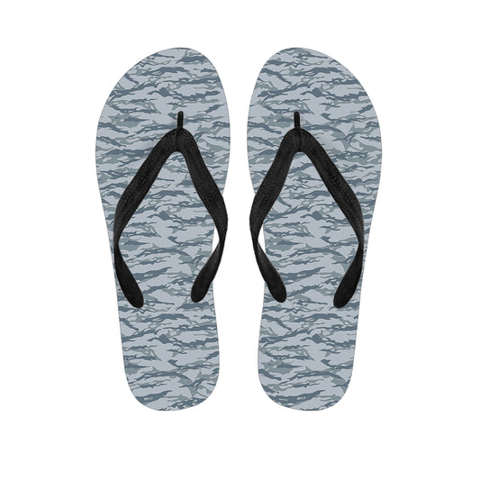Winter Tiger Stripe Camo Pattern Print Flip Flops