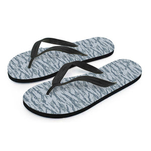 Winter Tiger Stripe Camo Pattern Print Flip Flops