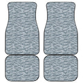 Winter Tiger Stripe Camo Pattern Print Front and Back Car Floor Mats