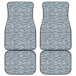 Winter Tiger Stripe Camo Pattern Print Front and Back Car Floor Mats