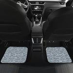 Winter Tiger Stripe Camo Pattern Print Front and Back Car Floor Mats