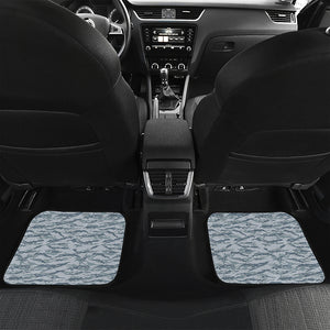 Winter Tiger Stripe Camo Pattern Print Front and Back Car Floor Mats