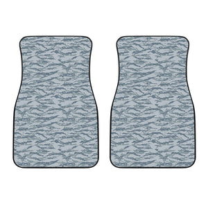 Winter Tiger Stripe Camo Pattern Print Front Car Floor Mats