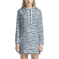 Winter Tiger Stripe Camo Pattern Print Pullover Hoodie Dress