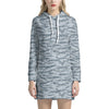 Winter Tiger Stripe Camo Pattern Print Hoodie Dress