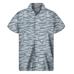 Winter Tiger Stripe Camo Pattern Print Men's Short Sleeve Shirt
