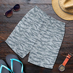 Winter Tiger Stripe Camo Pattern Print Men's Shorts