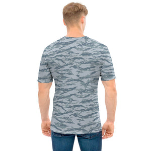 Winter Tiger Stripe Camo Pattern Print Men's T-Shirt