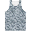 Winter Tiger Stripe Camo Pattern Print Men's Tank Top