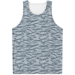 Winter Tiger Stripe Camo Pattern Print Men's Tank Top