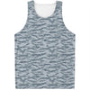 Winter Tiger Stripe Camo Pattern Print Men's Tank Top