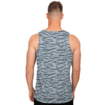 Winter Tiger Stripe Camo Pattern Print Men's Tank Top