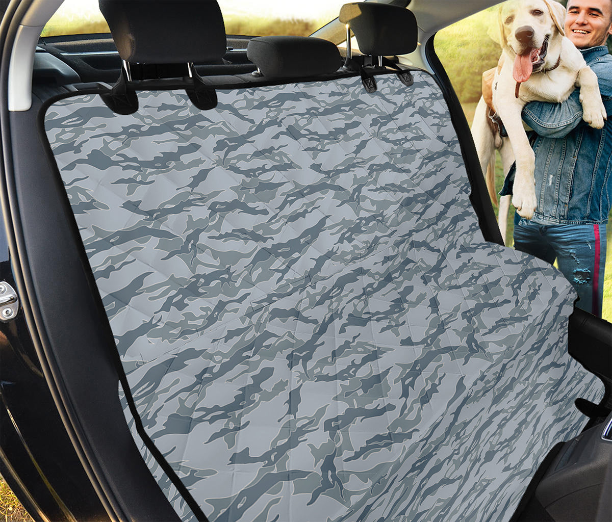 Winter Tiger Stripe Camo Pattern Print Pet Car Back Seat Cover