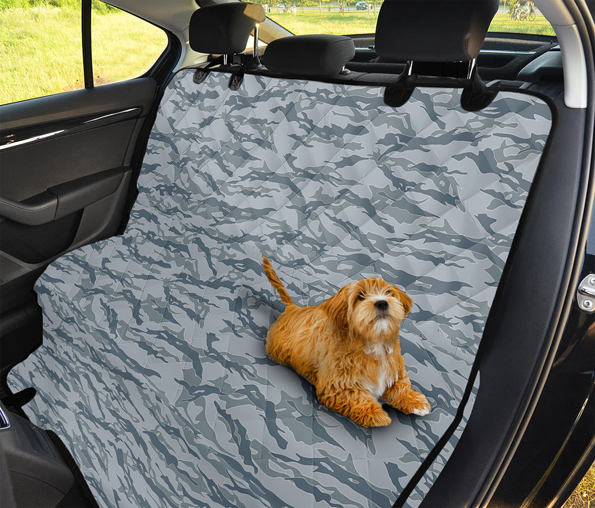 Winter Tiger Stripe Camo Pattern Print Pet Car Back Seat Cover