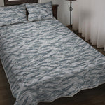 Winter Tiger Stripe Camo Pattern Print Quilt Bed Set