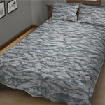 Winter Tiger Stripe Camo Pattern Print Quilt Bed Set