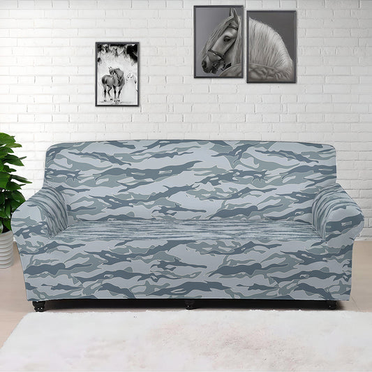 Winter Tiger Stripe Camo Pattern Print Sofa Cover