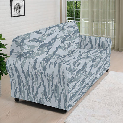 Winter Tiger Stripe Camo Pattern Print Sofa Cover