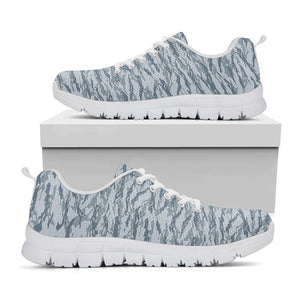 Winter Tiger Stripe Camo Pattern Print White Sneakers
