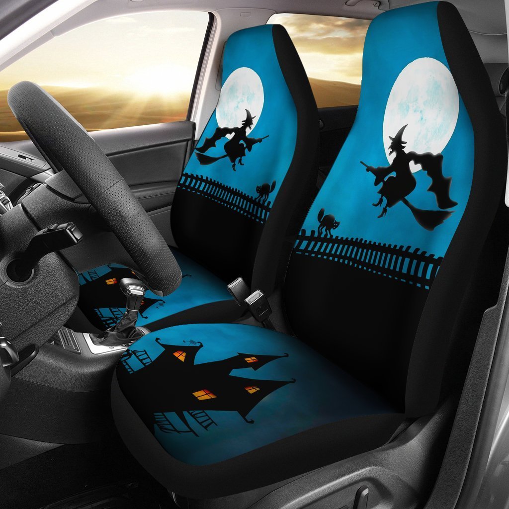 Witch Halloween Night Universal Fit Car Seat Covers GearFrost
