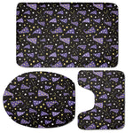 Wizard Hat Pattern Print 3 Piece Bath Mat Set