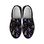 Wizard Hat Pattern Print Black Slip On Shoes