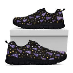 Wizard Hat Pattern Print Black Sneakers